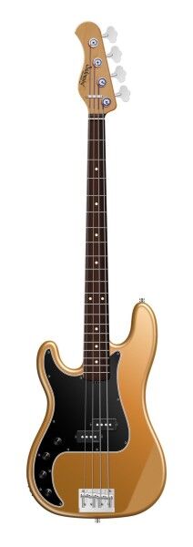 Sadowsky MasterBuilt 20-Fret Ultra Vintage P Bass, Red Alder Body, Morado Fingerboard, 4-String, Lefthand - Solid Firemist Gold Metallic Satin