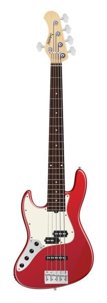 Sadowsky MetroLine 21-Fret Vintage P/J Bass, Red Alder Body, Morado Fingerboard, 5-String, Lefthand - Solid Candy Apple Red Metallic High Polish