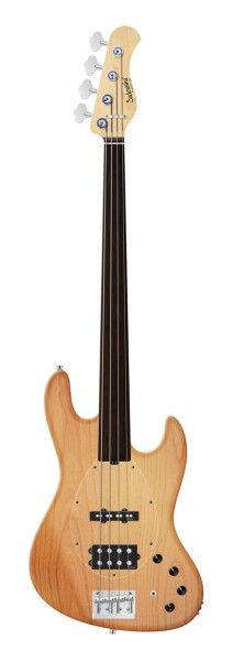 Sadowsky MetroLine 21-Fret Vintage M/J Bass, Red Alder Body, Tigerstripe Ebony Fingerboard, 4-String, Fretless - Natural Transparent Satin