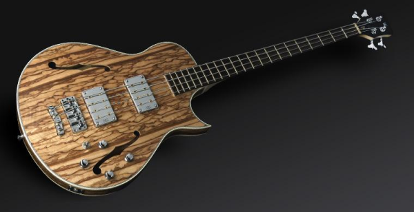 Warwick Masterbuilt Star Bass Singlecut Tigerwood, 4-String - Natural Transparent Satin