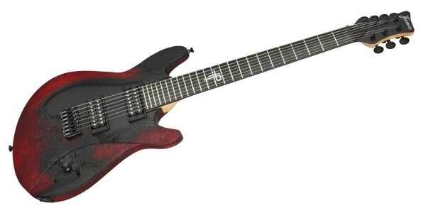 Framus Custom Shop Diablo II, 7 String - Burnt Charcoal Red Burst High Polish - 23-4393