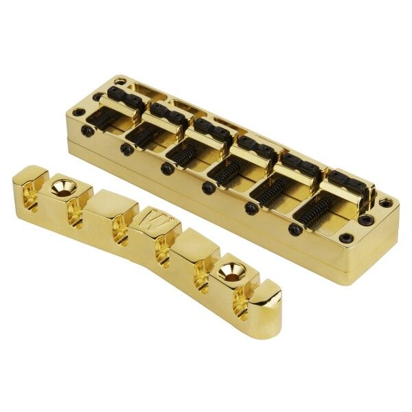 Warwick 2-Piece 3D Bridges & Tailpieces, 6-String Broadneck, Brass