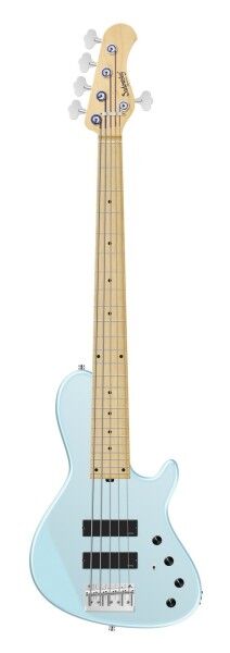 Sadowsky MetroLine 24-Fret Single Cut Bass, Swamp Ash Body, Maple Fingerboard, 5-String - Solid Ice Blue Metallic Satin