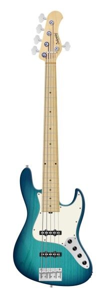 Sadowsky MetroLine 22-Fret Will Lee Artist Line Bass, Swamp Ash Body, Maple Fingerboard, 5-String - Bora Blue Burst Transparent Satin