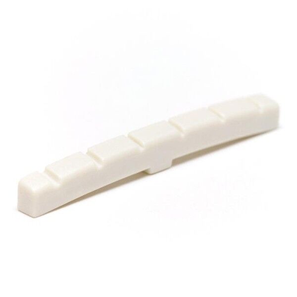 NuBone LC-5000-L0 - F- Style Guitar Nut, Flat/Curved Bottom, Slotted, Lefthand Version