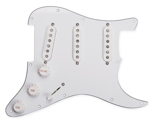 Seymour Duncan - California 50's Loaded Pickguard, calibrated SSL-1 Vintage Staggered Strat Set - White
