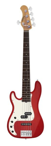 Sadowsky MasterBuilt 21-Fret Hybrid P/J Bass, Red Alder Body, Morado Fingerboard, 5-String, Lefthand - Burgundy Red Transparent Satin