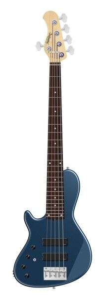 Sadowsky MetroLine 24-Fret Single Cut Bass, Red Alder Body, Morado Fingerboard, 5-String, Lefthand - Solid Dark Lake Placid Blue Metallic High Polish