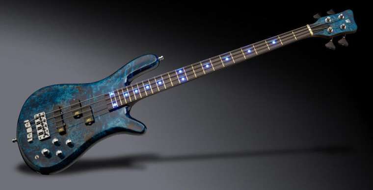 Warwick Custom Shop Streamer LX, 4-String -Bleached Ocean Blue Transparent High  Polish - 18-3873