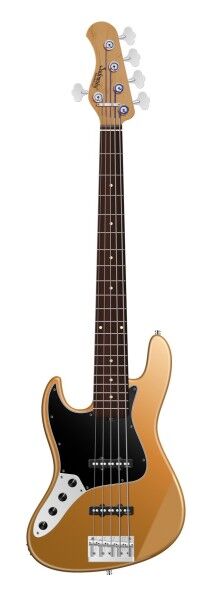 Sadowsky MasterBuilt 20-Fret Ultra Vintage J/J Bass, Red Alder Body, Morado Fingerboard, 5-String, Lefthand - Solid Firemist Gold Metallic Satin