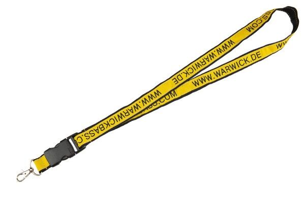 Warwick Promo - Lanyard, Yellow With Black Script - www.warwick.de