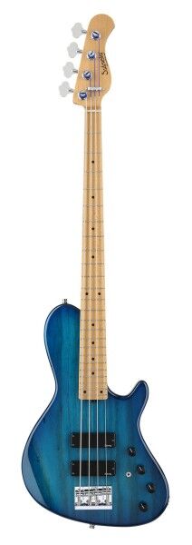 Sadowsky MasterBuilt 24-Fret Single Cut Bass, Swamp Ash Body, 4-String - Bora Blue Burst Transparent High Polish