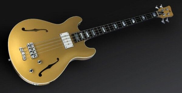 Warwick Custom Shop Star Bass II, 4-String - Metallic Gold High Polish - 10-1843