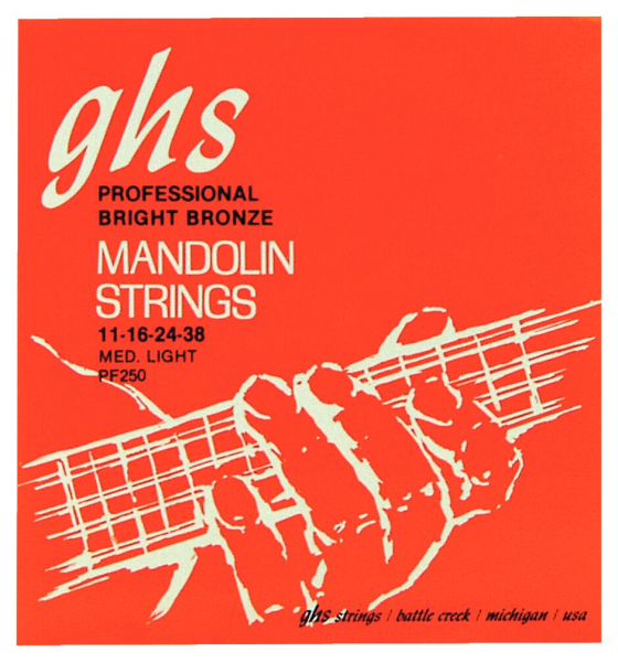 GHS Professional - PF250 - Mandolin String Set, Loop End, Bright Bronze, Medium Light, .011-.041