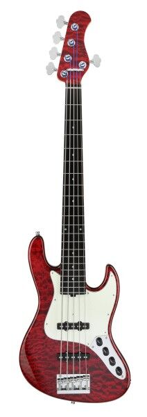 Sadowsky Custom Shop 21-Fret Vintage J/J Bass, 5-String - Red Transparent High Polish - 21-4308