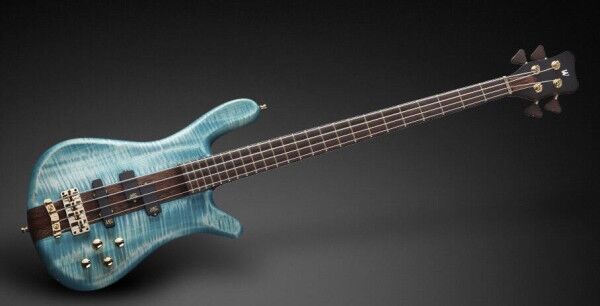 Warwick Masterbuilt Streamer Stage I, 4-String - Bleached Turquoise Blue Transparent Satin