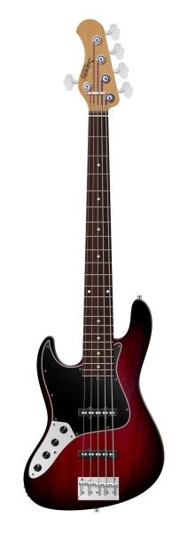 Sadowsky MasterBuilt 22-Fret Will Lee Artist Line, Red Alder Body, Morado Fingerboard, 5-String, Lefthand - Burgundy Blackburst Transparent Satin