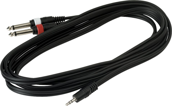 RockCable - 2 x TS Jack (6.3 mm) to TRS Jack (3.5 mm)
