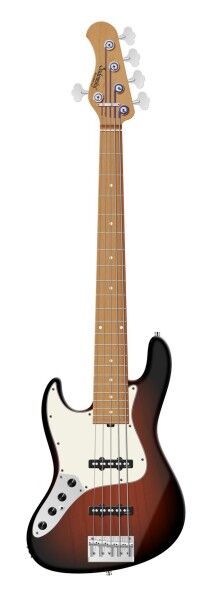 Sadowsky MasterBuilt 22-Fret Will Lee Artist Line, Swamp Ash Body, Roasted Maple Fingerboard, 5-String, Lefthand - Almond Sunburst Transparent Satin