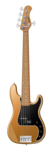 Sadowsky MasterBuilt 20-Fret Ultra Vintage P Bass, Swamp Ash Body, Roasted Maple Fingerboard, 5-String - Solid Firemist Gold Metallic Satin