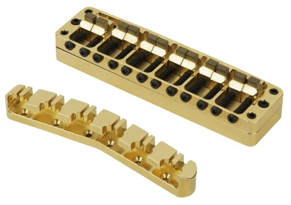 Warwick 2-Piece 3D Bridges & Tailpieces, 12-String Broadneck, Brass