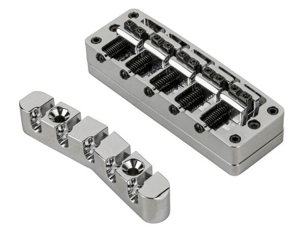 Warwick Parts - 2-Piece 3D Bridge & Tailpiece, 5-String, Brass