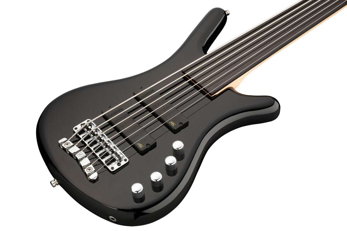 Warwick RockBass Corvette Basic, 6-String, Fretless - Solid Black High  Polish