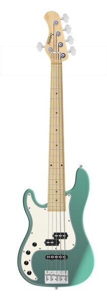 Sadowsky MetroLine 21-Fret Hybrid P/J Bass, Swamp Ash Body, Maple Fingerboard, 5-String, Lefthand - Solid Sage Green Metallic Satin