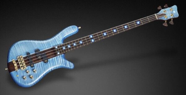 Warwick Custom Shop Streamer Stage I, 4-String Bleached Ocean Blue Transparent Satin - 16-3214