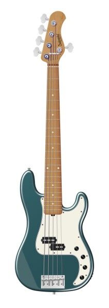 Sadowsky MasterBuilt 20-Fret Ultra Vintage P Bass, Swamp Ash Body, Roasted Maple Fingerboard, 5-String - Solid Vintage Teal Green Metallic Satin