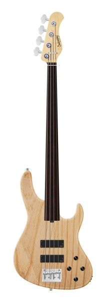 Sadowsky MetroLine 24-Fret Modern Bass, Swamp Ash Body, Tigerstripe Ebony Fingerboard, 4-String, Fretless - Natural Transparent Satin