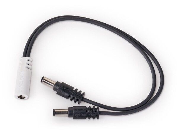 RockBoard Power Ace Current Doubler Y Cable, 2 x 2.1 x 5.5 mm barrel plug (parallel) to 2.1 x 5.5 mm barrel socket