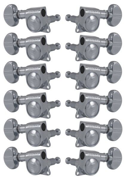Grover 305 Series - Mid-Size Rotomatics with Round Button - 12-String Guitar Machine Heads, 6 + 6