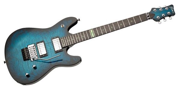 Framus Custom Shop Diablo Progressive X - Bleached Turquoise Blue THP with Black Threadburst - 23-4401