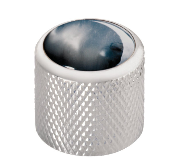 Framus & Warwick - Potentiometer Dome Knobs, Black Perloid Cap