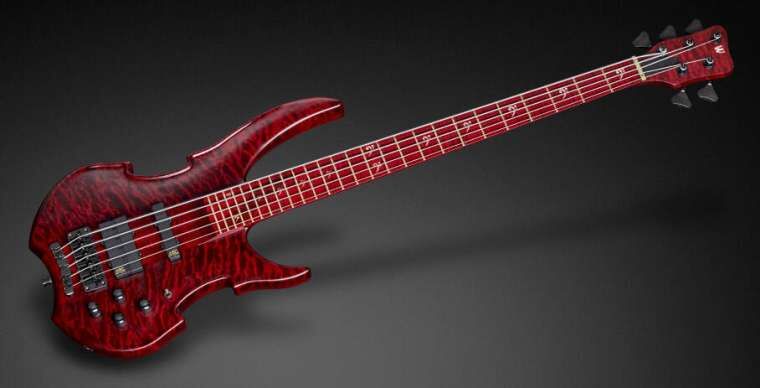 Warwick Custom Shop Vampyre NT, 5-String - Bleached Dark Red Transparent  Satin - 18-3798