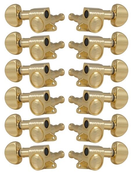 Grover 205 Series - Mini Rotomatics with Round Button - 12-String Guitar Machine Heads, 6 + 6