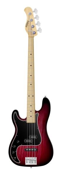 Sadowsky MetroLine 21-Fret Hybrid P/J Bass, Swamp Ash Body, Maple Fingerboard, 4-String, Lefthand - Burgundy Blackburst Transparent Satin