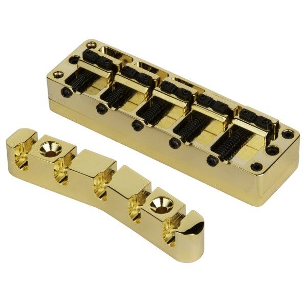 Warwick 2-Piece 3D Bridges & Tailpieces, 5-String Broadneck, Brass