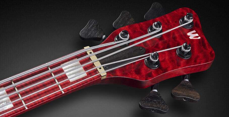 Warwick Custom Shop Vampyre NT, 5-String - Bleached Dark Red Transparent  Satin - 18-3798