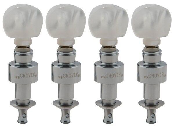 Grover 123 Series - Geared Banjo Pegs with Round Pearloid Button - 4 pcs.