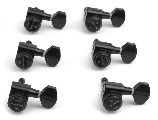 Graph Tech PRL-8721 - Ratio Electric Locking Machine Heads with Mini Contemporary Button - 6-in-Line