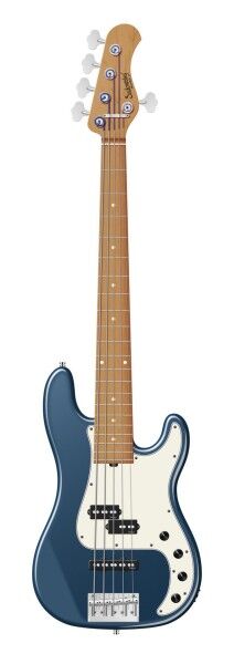 Sadowsky MasterBuilt 21-Fret Hybrid P/J Bass, Swamp Ash Body, Roasted Maple Fingerboard, 5-String - Solid Dark Lake Placid Blue Metallic High Polish