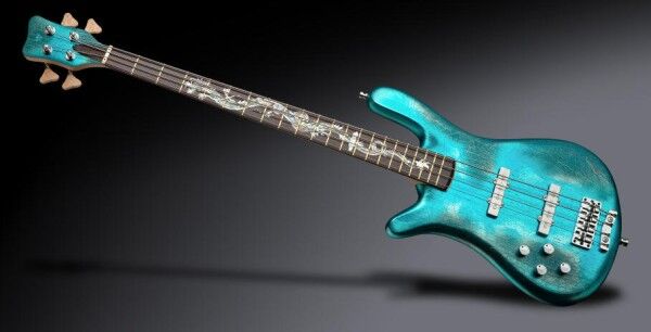 Warwick Custom Shop Streamer CV, Lefthand, 4-String - Faded Chrome Turquiose Blue - 20-4150