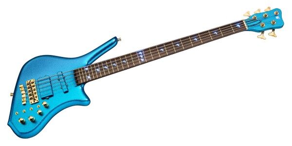 Warwick Custom Shop Dolphin Pro I, 5-String - Solid Blue Metal Flake - 23-4428