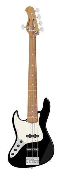 Sadowsky MasterBuilt 20-Fret Ultra Vintage J/J Bass, Swamp Ash Body, Roasted Maple Fingerboard, 5-String, Lefthand - Solid Black Satin