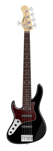 Sadowsky MetroLine 24-Fret Vintage J/J Bass, Red Alder Body, Morado Fingerboard, 5-String, Lefthand - Solid Black High Polish