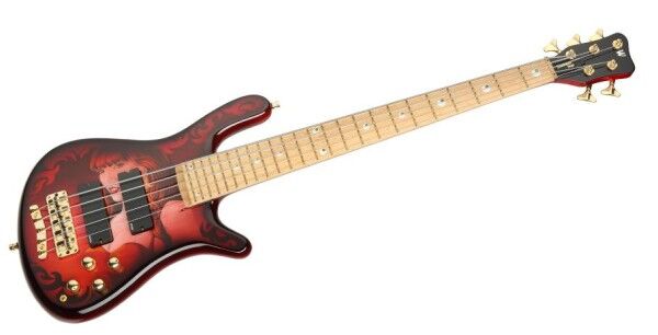 Warwick Custom Shop Streamer Stage I, 5-String, Broadneck - Special Handpainted Red Burst High Polish - Showroom Model