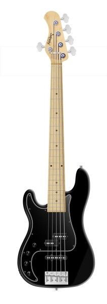 Sadowsky MetroLine 21-Fret Hybrid P/J Bass, Swamp Ash Body, Maple Fingerboard, 5-String, Lefthand - Solid Black Satin