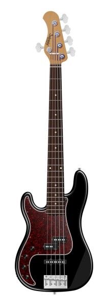 Sadowsky MasterBuilt 21-Fret Hybrid P/J Bass, Red Alder Body, Morado Fingerboard, 5-String, Lefthand - Solid Black High Polish